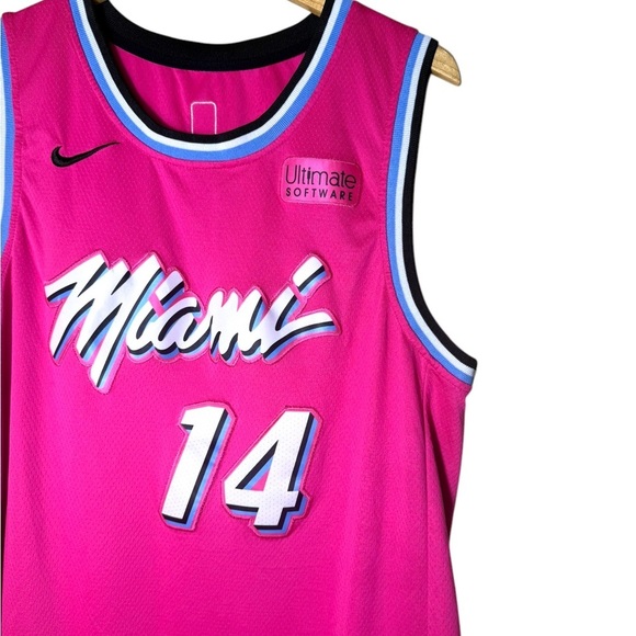 NBA Miami Heat Mens Pink Jersey Tyler Herro 14 Nike Vice Basketball Swingman - Picture 3 of 6